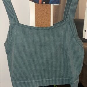 Colsie Ribbed Crop Top - Teal